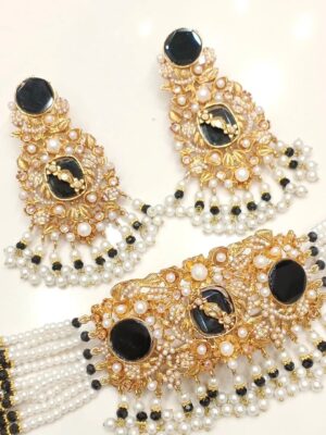 Indian Bollywood Gold Plated Kundan Choker Bridal Necklace Earrings Jewelry Set